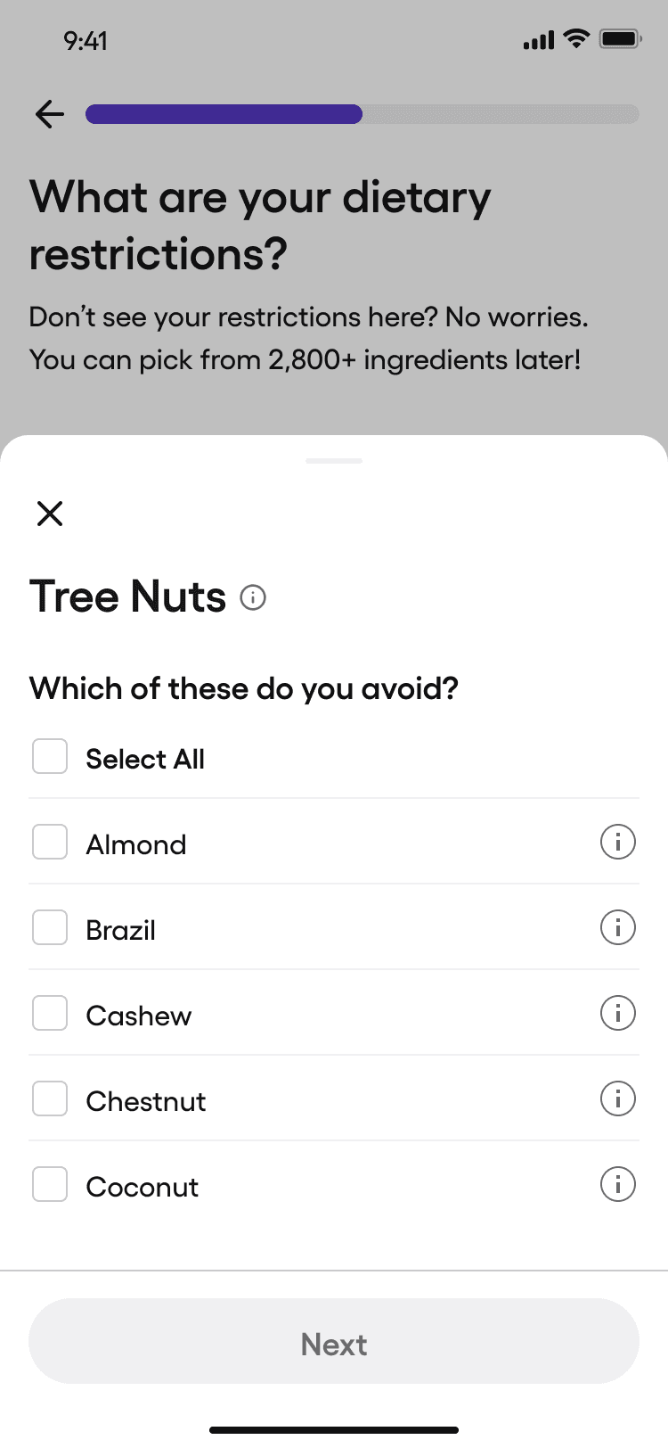 Fig sub-ingredient drill-down sheet